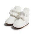 thumbnail image 2 of ZACPNCV Newborn Baby Cotton Booties Non-Slip Sole for Toddler Boys Girls Infant Winter Warm Fleece Cozy Socks Shoes White, 2 of 9