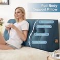 thumbnail image 2 of TOPCHANCES Large Bed Wedge Pillow, Headboard Triangular Backrest Reading Pillow with a Side Pocket(Ocean Blue, 79 x 7.8 x 20 inch), 2 of 7