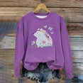 thumbnail image 2 of bbymog Long Sleeve Sweatshirts for Girls Fashion Printed Crewneck Pullover Sweatshirt Fall Casual Cute Clothes for Girls 2-13 Purple 2-3Years, 2 of 3