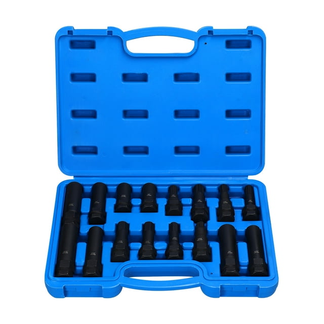 16pcs Lug Nut Remover Kit Car Tyre Theftproof Nut Removal Tool Set