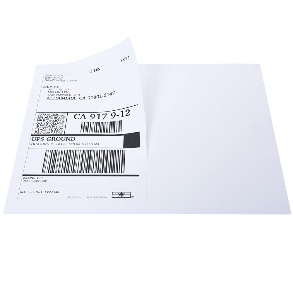 SJPACK Half Sheet Self Adhesive Shipping Labels for Laser & Inkjet Printers, 8.5 x 5.5 Inches, White, Pack of 500 Labels