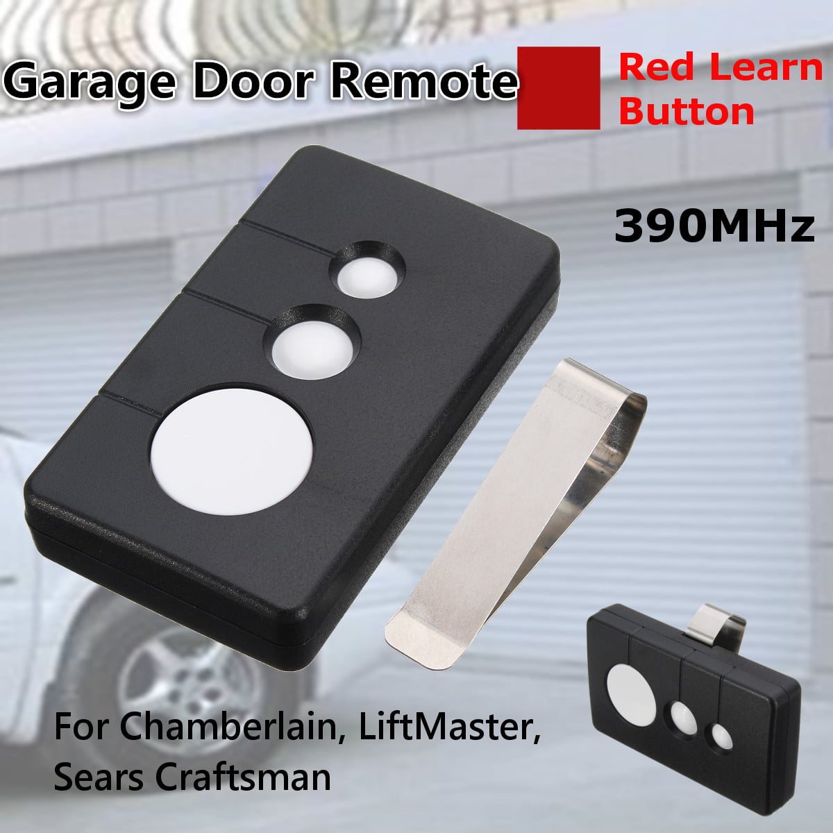 390mhz Garage Door Remote Opener Three Button Remote Control Fit