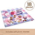thumbnail image 5 of Fisher-Price Wooden Picnic Tea Set for Kids with Blanket, Wood Cups & Saucers, 18 Pieces, 5 of 7