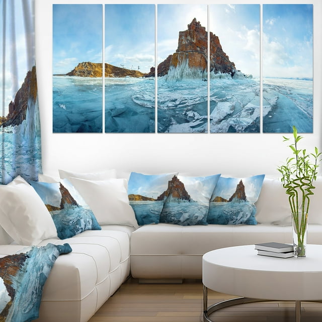 Ice and Rocks of Lake Baikal - Large Seascape Art Canvas Print