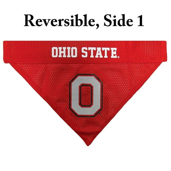 Pets First Collegiate Ohio State Reversible Bandana -Home & Away Mesh & Premium Embroidery For Dogs & Cats