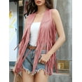 thumbnail image 5 of Yesfashion Women's Fringe Vest 70s Hippie Sleeveless Tassel Long Cardigan Jacket Cowgirl Western Tops, 5 of 9
