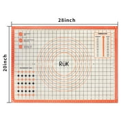 Silicone Pastry Mat with Measurements, RUK Large Thick Non Stick Silicone Baking Fondant Mat Counter Mat, Dough Rolling Mat Pie Crust, Pizza and Cookies, Premium Kneading Mat (20 x 28Inch)