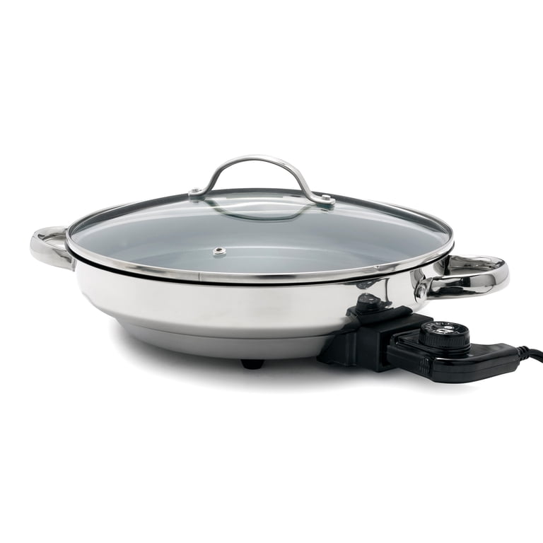 GreenPan 12" Stainless Steel Electric Skillet with Ceramic Nonstick photo 1
