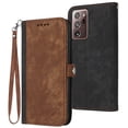 thumbnail image 1 of Nalacover Case for Samsung Galaxy Note 20 Ultra Wallet Case with Luxury PU Leather Wrist Strap Handbag Flip Cover, Magnetic Soft TPU Shockproof Protective Kickstand Card Slots Case,Brown, 1 of 7