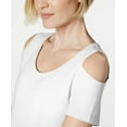 thumbnail image 3 of Jm Collection Women's Petite Cold-Shoulder Top Bright White Size PM, 3 of 3