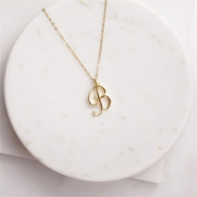 Petit Collier Alphabet Cursif 26 Lettres A-Z Logo Tag Symbole Pendentif Chaîne Clavicule