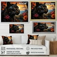 thumbnail image 4 of Designart "Surreal Sanctuary Black Orange Panther" Animals Floater Framed Canvas Print, 4 of 7