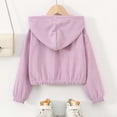 thumbnail image 7 of SNKSDGM Kids Solid Zip Up Hooded Casual Jacket 4-13Y, Long Sleeve Elastic Sweatshirt Coat With Double Big Patch Pockets Loose Cropped Sports Outerwear Girls Light Purple 10-11 Years, 7 of 7