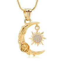 Cremation Jewelry for Ashes Moon Urn Necklace Stainless Steel Memorial Lockets Keepsakes Jewelry for Ashes