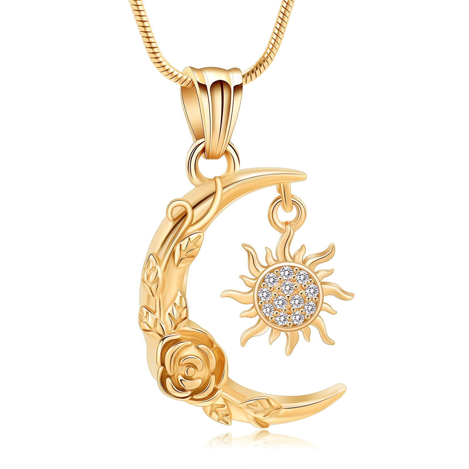 Cremation Jewelry for Ashes Moon Urn Necklace Stainless Steel Memorial Lockets Keepsakes Jewelry for Ashes