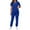 Royal Blue #002, variant on Women Scrubs Sets Spring Summer V-Neck Scrub Top & Jogger Pant Quick Dry Nursing Workwear Stretch Medical Uniform with Multi Pocket for Nurse Esthetician Mint Green S