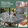 thumbnail image 5 of Round Outdoor Tablecloth with Umbrella Hole and Zipper, Modern Minimalist Tablecloth with Elastic Waterproof, Abstract Painting Texture Gray Patio Table Covers for 31" - 35" Picnic Pool Tables, 5 of 9