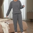 thumbnail image 2 of XIAONU Womens Cable Knit Pajama Set Warm Long Sleeve Top & Pants Homewear Fall Winter Warm Cozy Sleepweart Set, 2 of 4