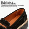 thumbnail image 4 of CHICVOMEY Platform Loafers for Women Slip On Lug Sole Penny Loafers Comfort Faux Suede Casual Shoes for Preppy Style Office and Everyday Wear, 4 of 9
