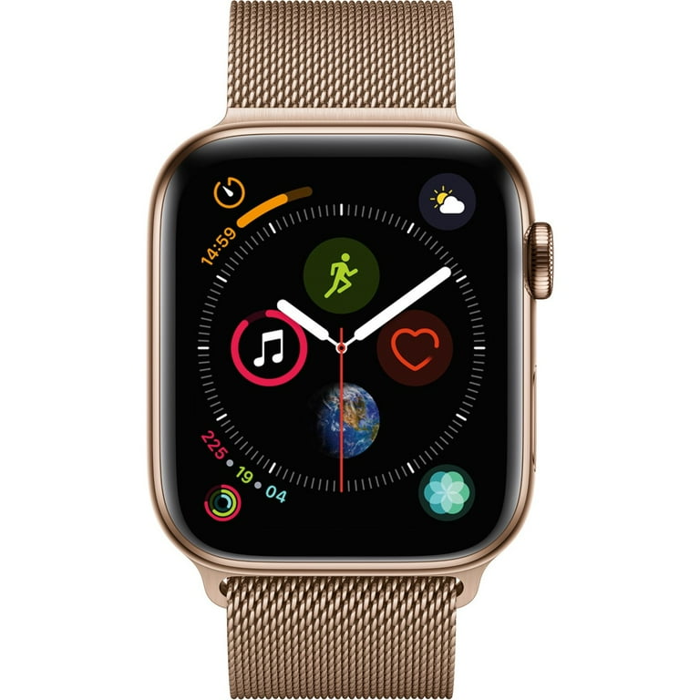 Watch Series 4 44mm Gold Stainless Steel Case with Gold Milanese Loop GPS Cellular MTV82LL A Walmart