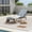 1  Chair Brown, variant on HAPPATIO Outdoor Chaise Lounge Chair Set of 2, Aluminum Pool Lounge Chair with Adjustable Backrest, Cushion, Curved Armrest, and Side Table, Outdoor Lounge Chair for Beach, Yard, or Poolside (Brown)