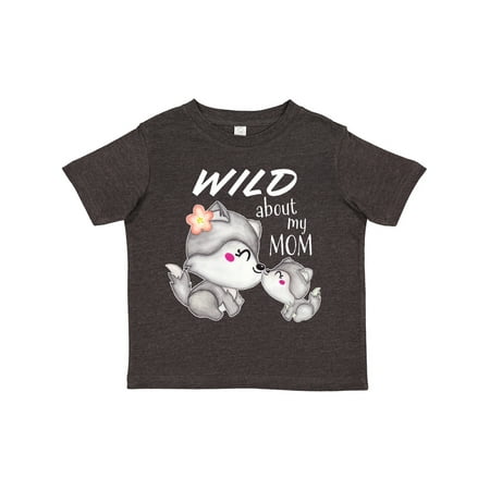 

Inktastic Wild About My Mom- Mother and Baby Wolves Gift Toddler Boy or Toddler Girl T-Shirt