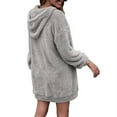 thumbnail image 2 of Women's Quarter Zipper Long Sherpa Hoodie Pullover Fuzzy Fleece Sweatshirt Dresses Warm Tunic Tops, 2 of 4
