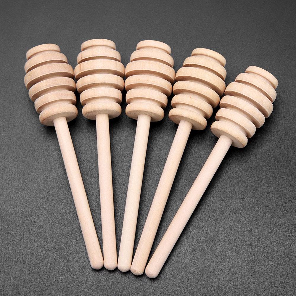 LYUMO 24Pcs Wooden Honey Dripper Stick Server Jam Syrup Drizzler