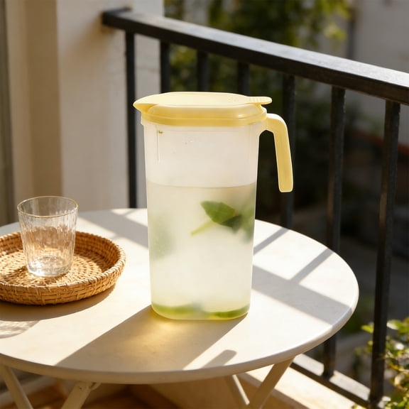 Deeceymbur Cold Water Pitcher Large Capacity Beverage Container 2500ml Drink Dispenser Refrigerator Water Jug Summer Drink Pitcher Plastic Pitcher with Handle