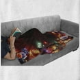 thumbnail image 6 of Christmas Soft Flannel Fleece Throw Blanket, Grunge Hipster Tinsel Winter Themed Ornament Frame on Wooden Seem Design Print, Cozy Plush for Indoor and Outdoor Use, 70" x 90", Multicolor, by Ambesonne, 6 of 6