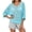 Light blue, variant on Womens Summer 3/4 Sleeve Off Shoulder Crochet Cover Up Top Sweater Shirts Mesh Boho Beach Swimsuit Coverup