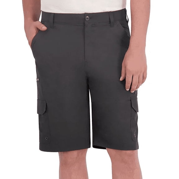 IRON Clothing Men's Stretch Hybrid Cargo Short (Black, 40)