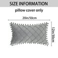 thumbnail image 6 of REGALWOVEN Couch Pillow Cases 1 Pack Soft Pom-poms Velvet Throw Pillow Covers for Farmhouse Home Decor Grey 12" x 20", 6 of 6