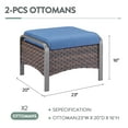 thumbnail image 3 of Bellefurn Outdoor Ottomans for Patio Set of 2,PE Wicker Steel Frame Outdoor Foot Rest with Removable Cushions for Patio Furniture Sets All Weather Rattan Footstool Ottoman for Balcony Backyard, 3 of 6