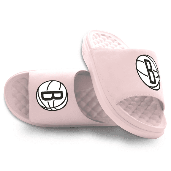 Youth ISlide Pink Brooklyn Nets Primary Motive Slide Sandals