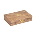thumbnail image 2 of Sagebrook Home's Mango Wood and Brass 7x5 Cards & Dice Box - Artisan Crafted, Brown, Ideal for Home Entertainers, 2 of 9