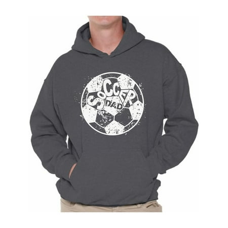 Awkward Styles Men's Soccer Dad Ball Graphic Hoodie Tops White Vintage Father`s Day Best Soccer