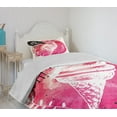 thumbnail image 4 of Ambesonne Ice Cream Quilted Bedspread Set 2 Pcs, Yummy, Twin Size, Pink Black White, 4 of 6