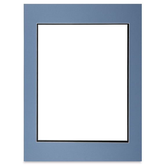 Blick Double Mat - Biscay Blue / Newport Blue, 18" x 24" (13-1/2" x 17-1/2" Opening)