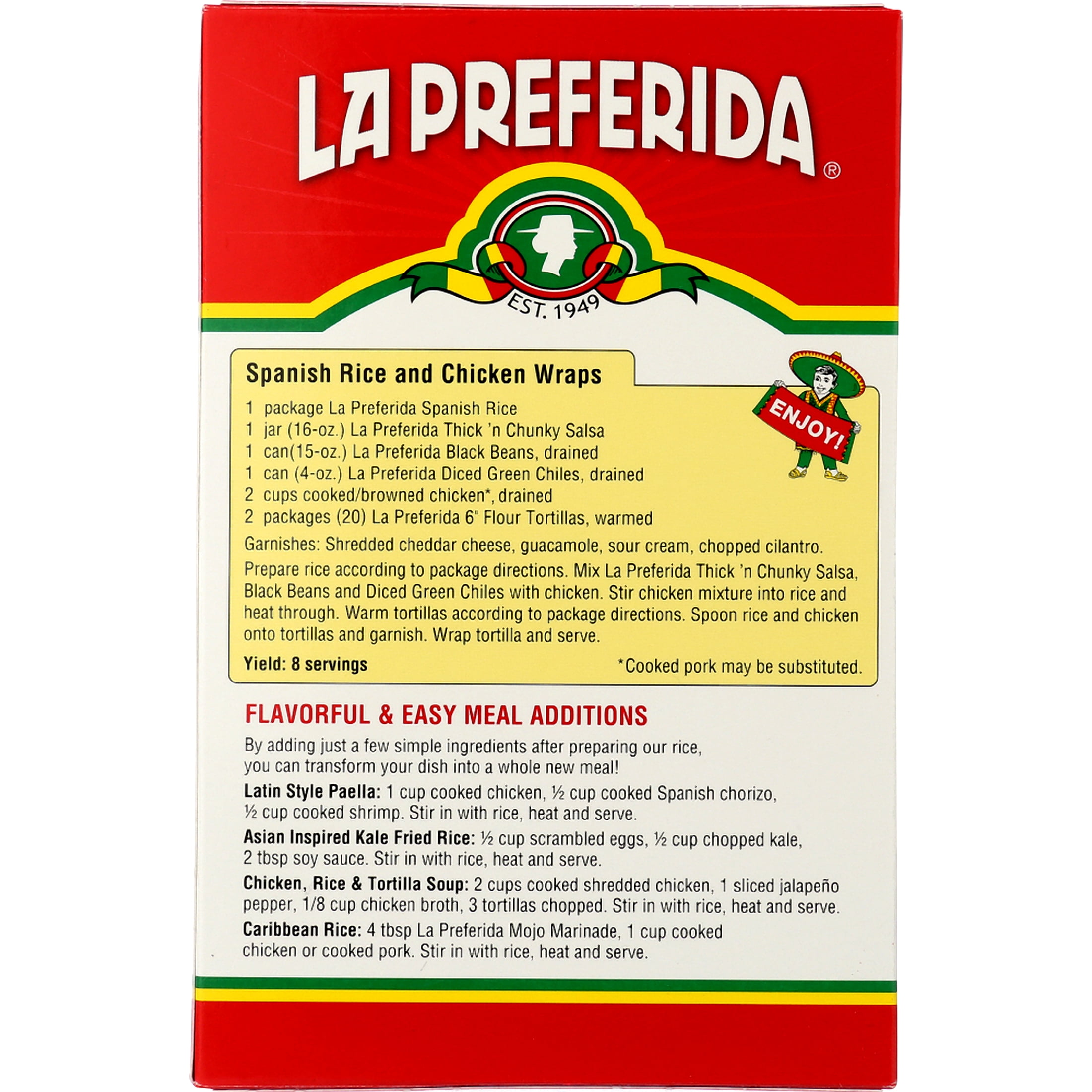 (9 pack) La Preferida Ready-to-Cook Kosher Spanish Rice 5.25 oz Box