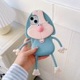 thumbnail image 2 of HAHDAXIA Kawaii Phone Cases Apply to iPhone 12 Pro Max,Cute Cartoon Bucktooth Rabbit Blue Phone Case Unique Fun Cover Case 3D iPhone 12 Pro Max Case Soft Silicone Shockproof Cover for Women G, 2 of 7