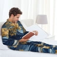 thumbnail image 6 of Picia Golden Fantasy Landscape Pattern Men’s Long-Sleeve Sleepwear Set - Soft 2-Piece Loungewear with Pockets, Comfy PJs for Relaxing Nights-XX-Large, 6 of 7