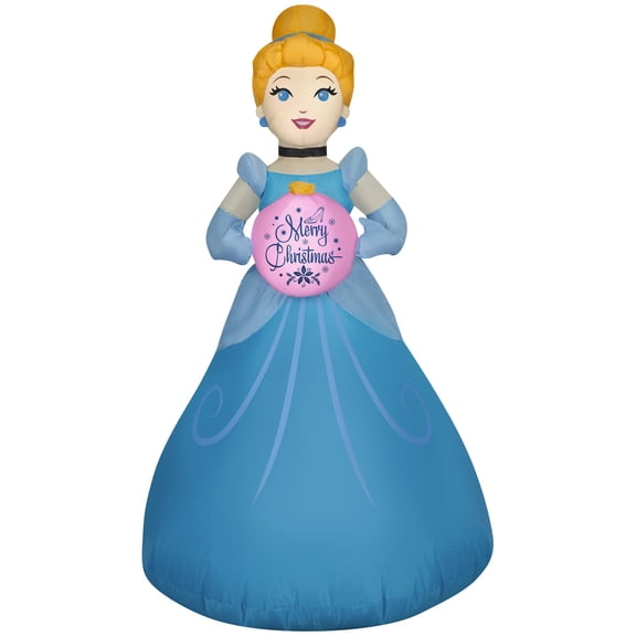 3.5' Gemmy Airblown Disney's Christmas Cinderella w/ Ornament Yard Decoration 881822