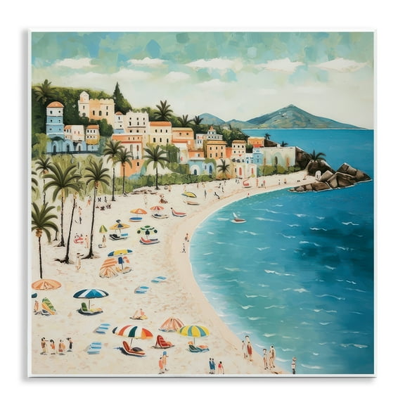 Stupell Industries Beach Water's Edge Nautical & Beach Painting Unframed Art Print Wall Art, 12 x 12