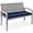 Gray/Navy, variant on ZOPan Outdoor Bench 2-Person Wicker Garden Patio Benches Seating Furniture for Backyard, Porch w/Seat Cushion, 700lb Capacity - Peacock Blue/Black