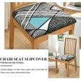 thumbnail image 3 of Chair Covers Seat Covers for Dining Room Chair Seat Covers 6PCS Removable Washable Upholstered Chair Seat Cushion Slipcovers Chair Protector with Elastic Bottom for Dining Room,Office, 3 of 6