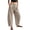 Khaki, variant on TEAJOPSUU Women's Ankle Pants High Waist Cropped Barrel Pants Pleated Front Button Closure Side Pockets Casual Trousers for Everyday Vacation Pink