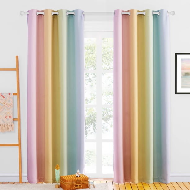 Cortinas NICETOWN Arcoíris Coloridas para Dormitorio 132x213cm 2 piezas