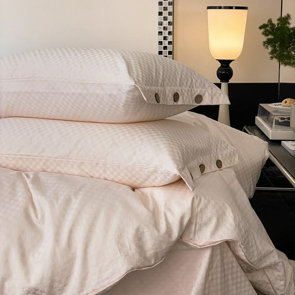 Firefly Hope 100% Cotton Standard Size Pillowcases Set of 2, Button trim，Soft and Durable, Premium Cooling Pillow Cases for Bed (19x29 inch, Pink)