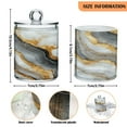 thumbnail image 3 of WOBOGO Black Gold Marble Pattern Transparent Plastic Jar 2pcs Cotton Swabs Balls Pads Floss Stick Dispenser Bathroom Vanity Storage Organizer, 3 of 7